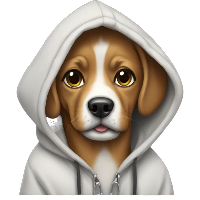 Dog wearing a hoodie  emoji