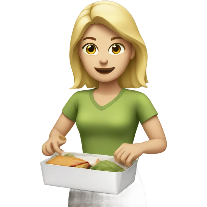 Blonde woman packing a lunch emoji