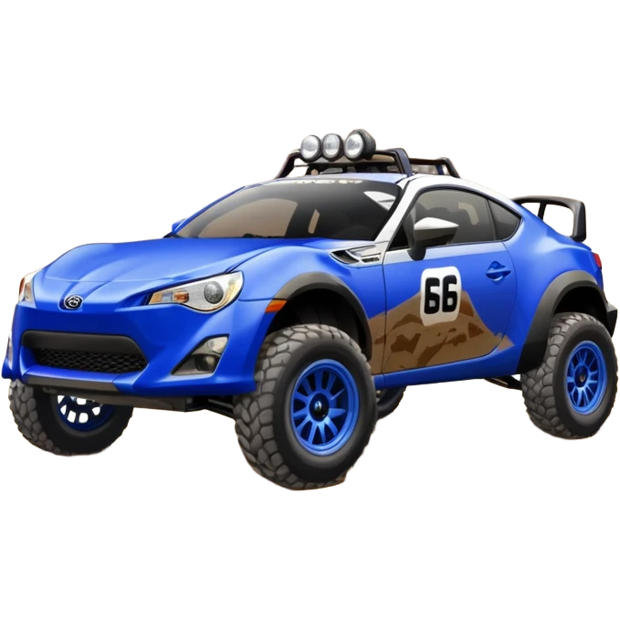 2013 scion fr-s ultramarine off road 4wd monster Baja dessert stadium racer number 86 with long travel suspension  emoji