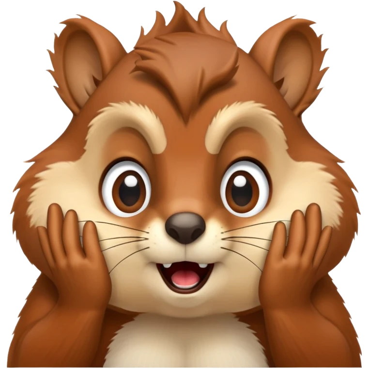 Squirrel that’s shocked with hands on the face  emoji