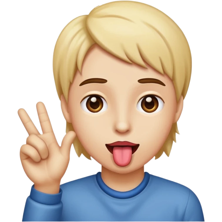 Tongue out and hand to side emoji