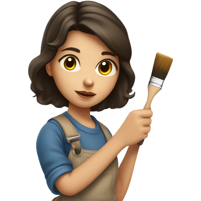 Brunette girl painting  emoji