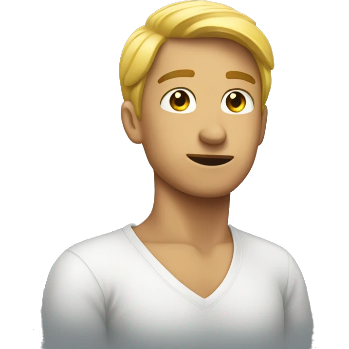 A person pointing to their neck emoji
