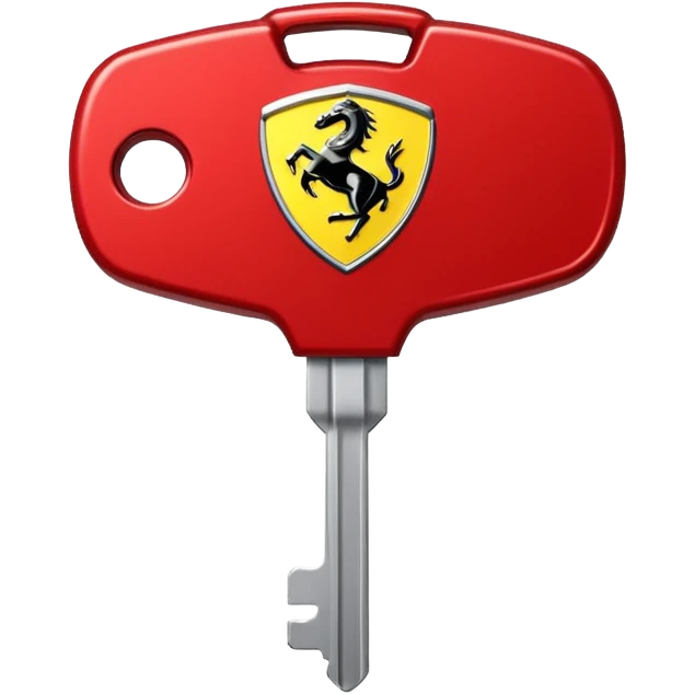 red Ferrari key with a white background emoji
