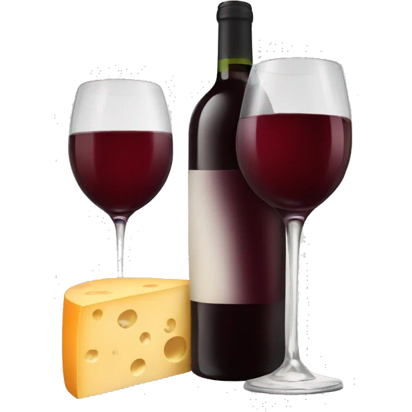 Red wine and cheese emoji