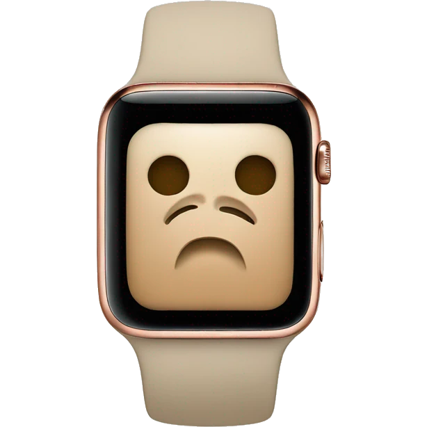 beige apple watch with beige clock face emoji