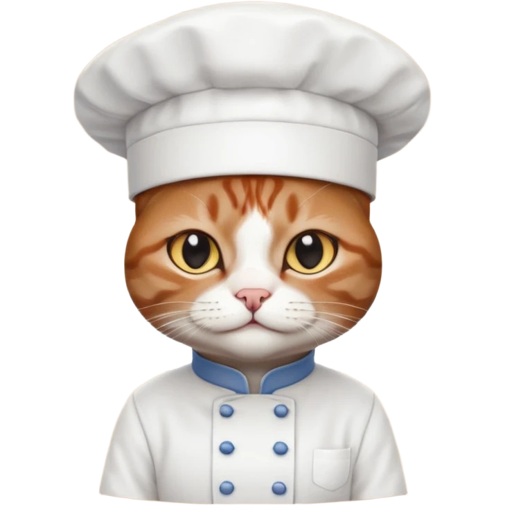 black chef cat wearing a tall white chef hat emoji