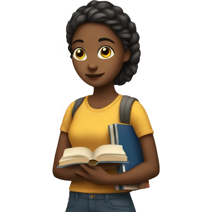 girl with books emoji