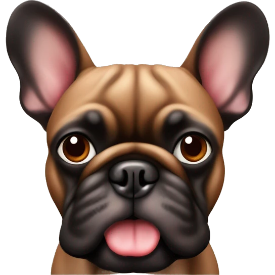 bouledogue français noir avec pattes marron emoji