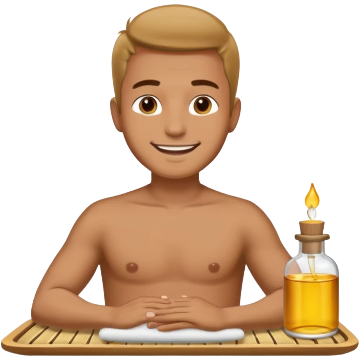 oil massage emoji men wearing clothes  emoji