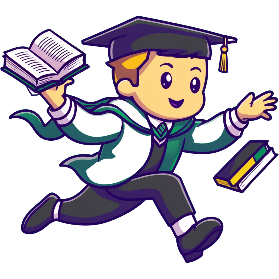 Slytherin student tripping and falling with books and wand flying emoji