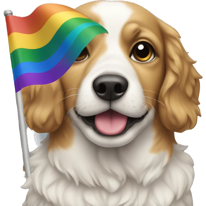 dog with rainbow flag emoji