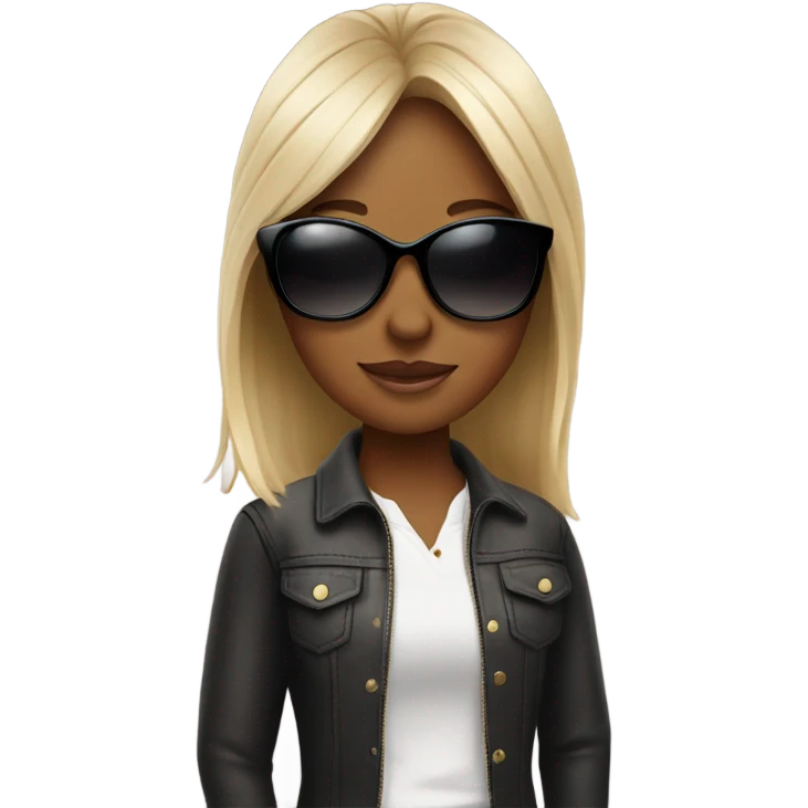 confident girl with sunglasses emoji