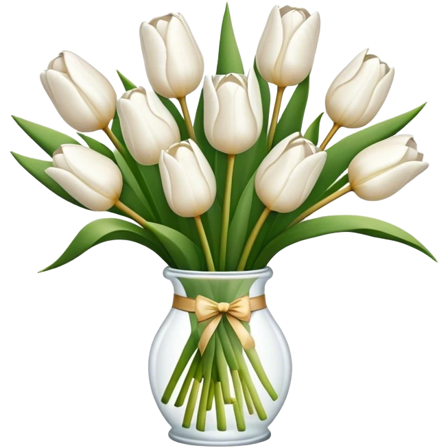 white tulip bouquet  emoji