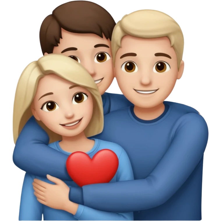 a loving couple and a friend emoji