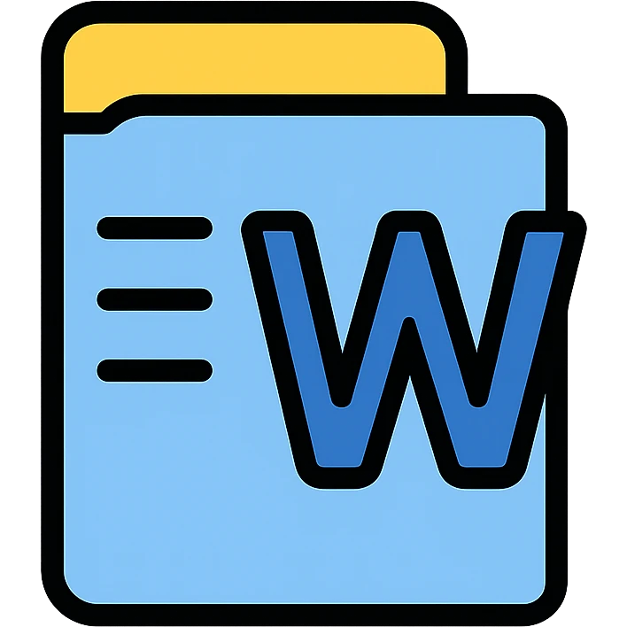Microsoft Word logo as a flat icon, simple, clean, minimal color, modern design emoji