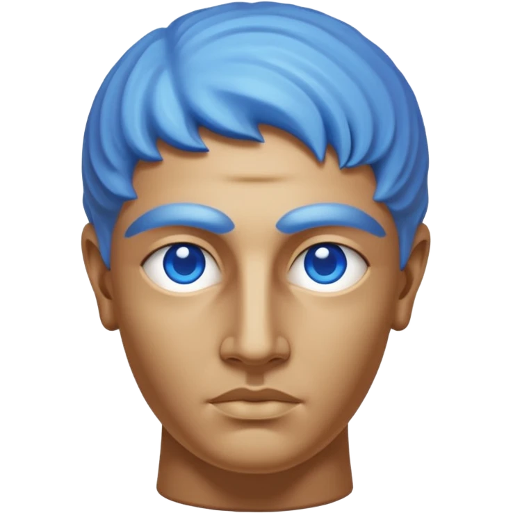 ancient greece marble sculpture head blue aura around it emoji