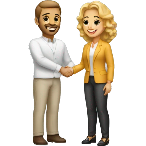 light-skinned restaurateur and blogger shake hands emoji