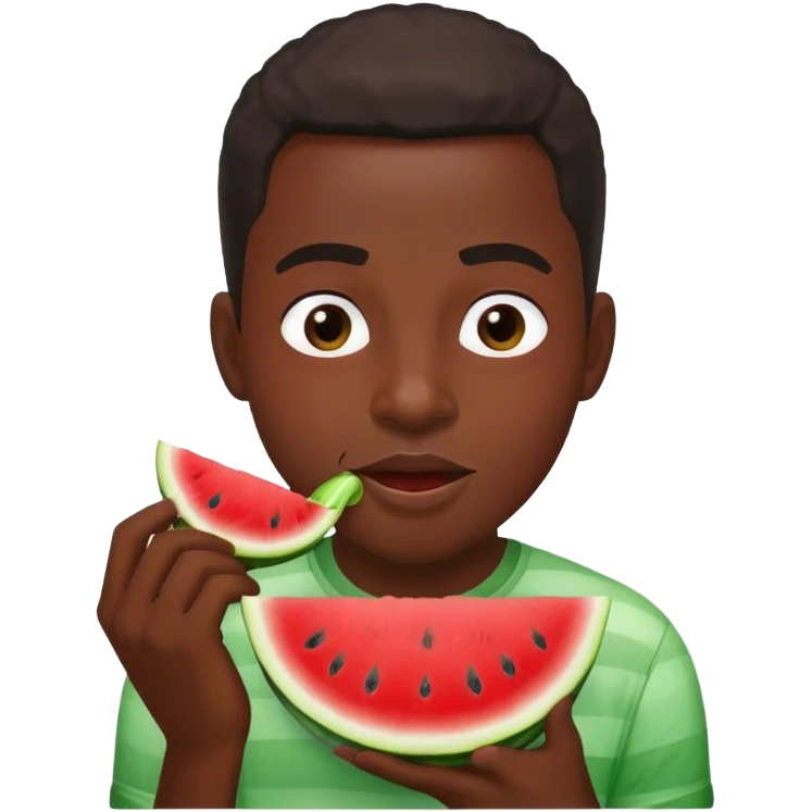 black guy eating watermelon  emoji