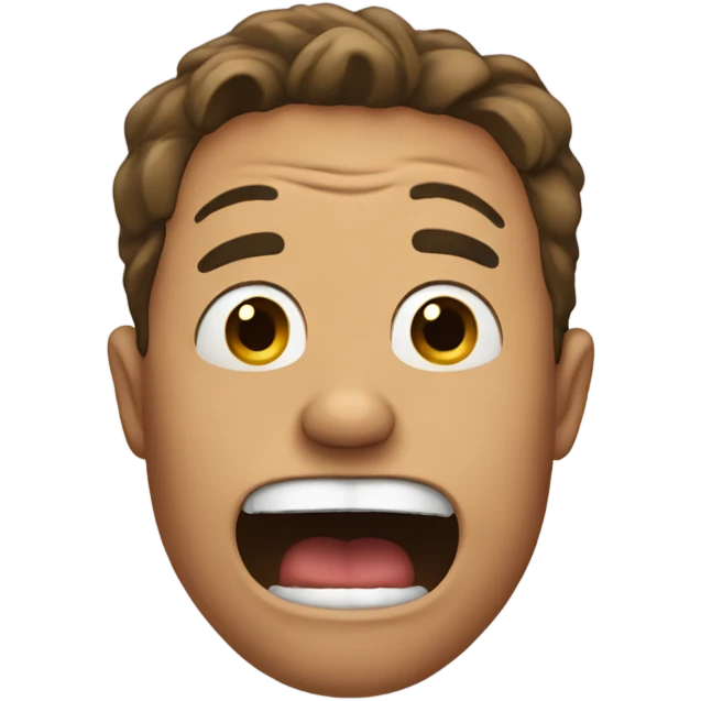 man sobbing with big mouth emoji