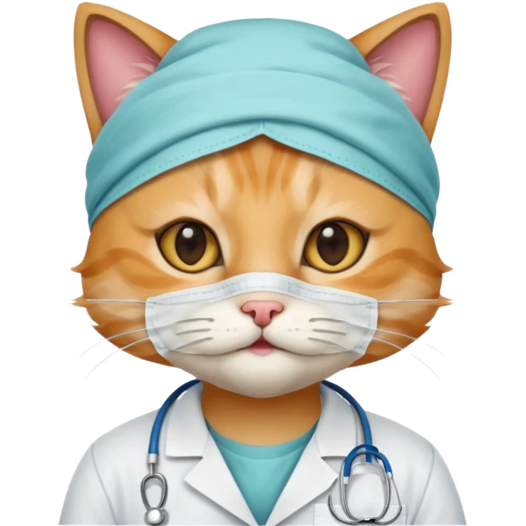 doctor cat, surgical mask emoji