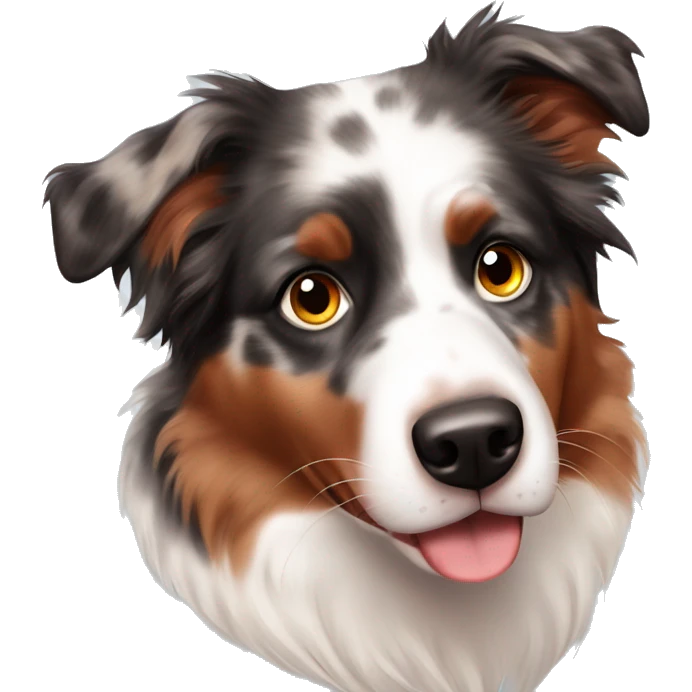 Red merle australian shepherd one blue eye one brown eye emoji
