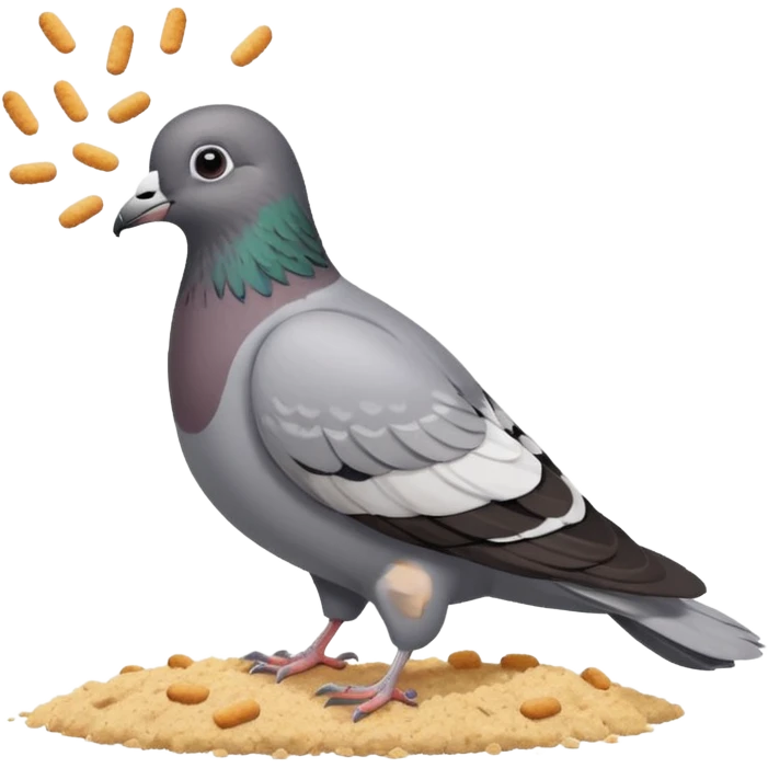 Pigeon + crumb trail emoji