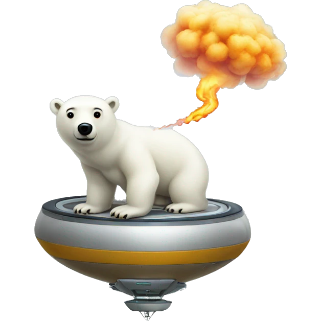 Polar bear smoking on top of ufo emoji