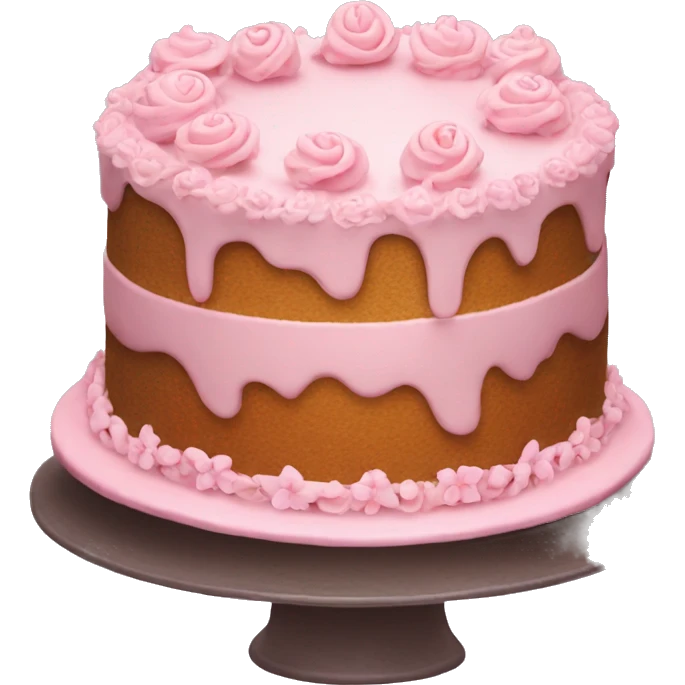 Design an elegant cake emoji with pastel pink frosting and delicate decorations emoji