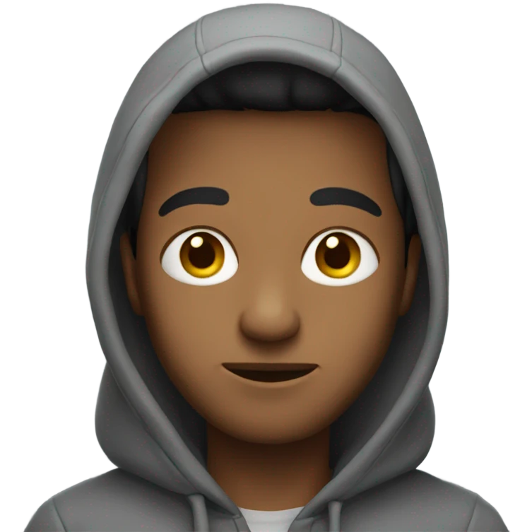 Guy wearing hoodie emoji
