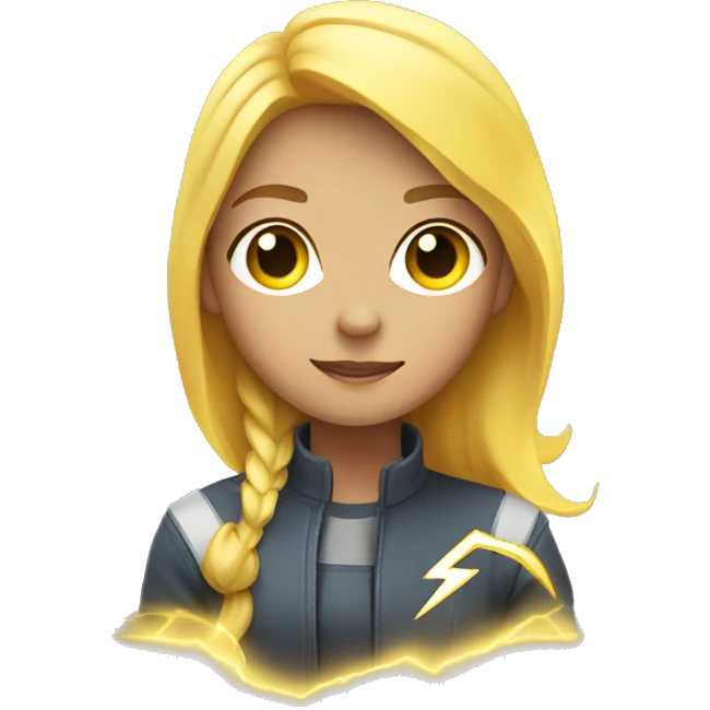 girl with lighting bolt on jet emoji