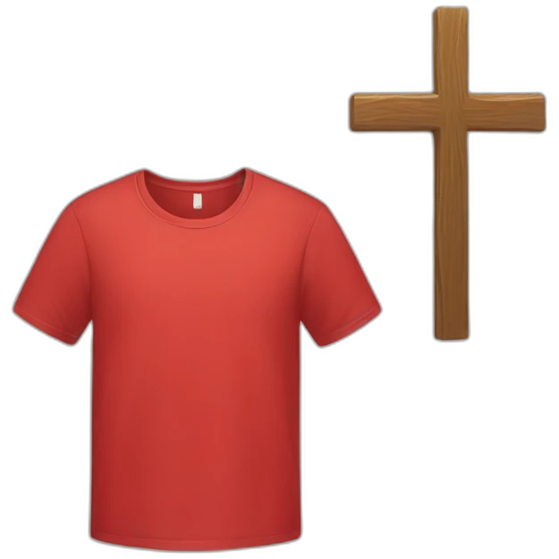 Red T shirt with cross on it emoji