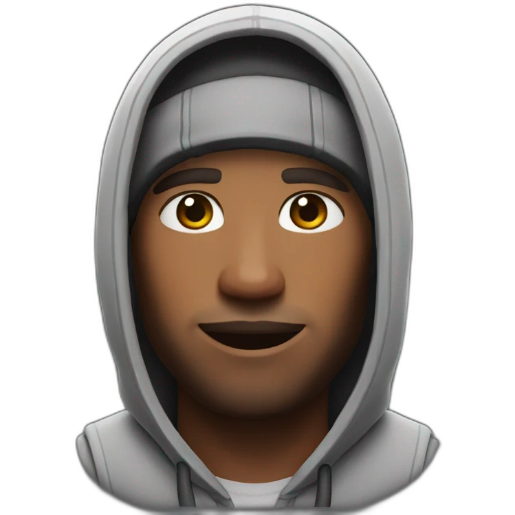 create a fortnite skin with brown hair and black hoodie emoji
