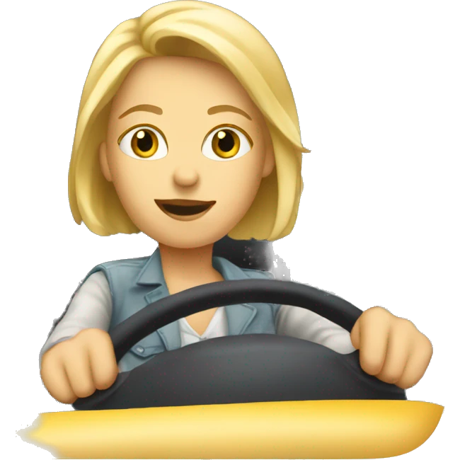 blond female driving a semi truck emoji