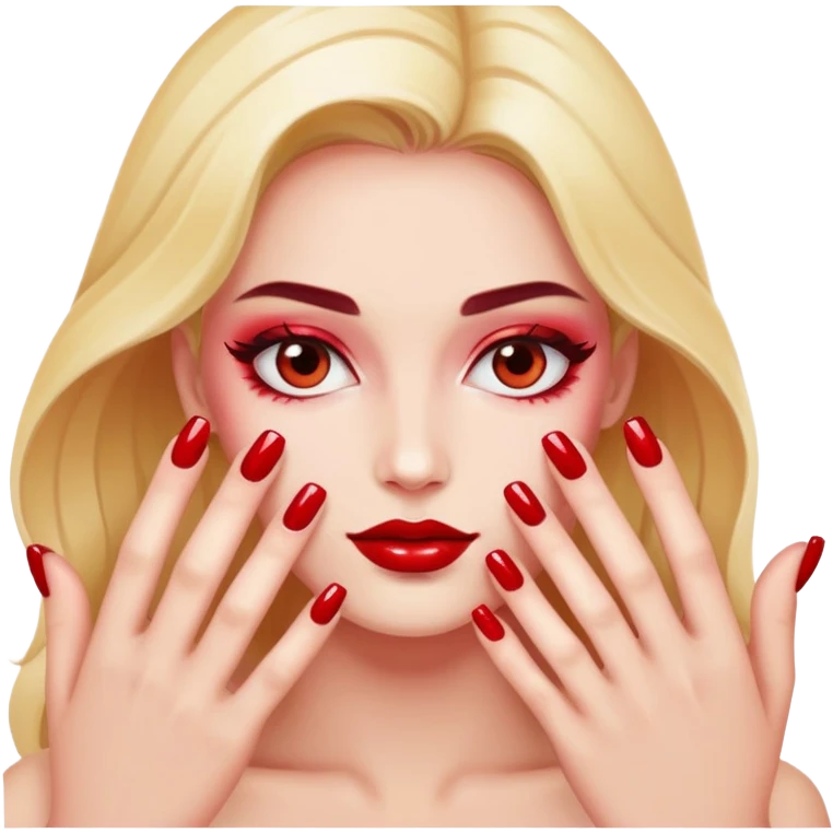 Unhas pintadas vermelho emoji