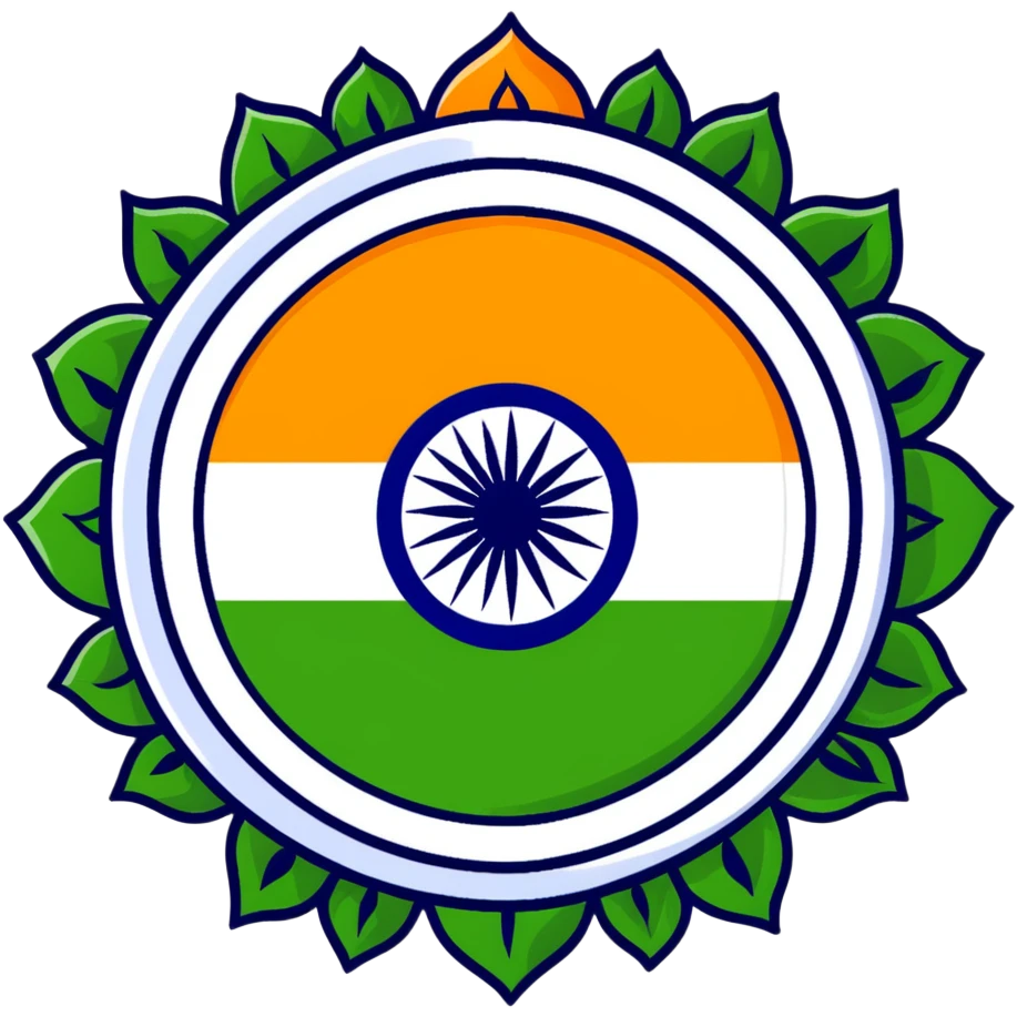 Indian flag with saffron, white, and green horizontal stripes and blue Ashoka Chakra wheel in the center emoji
