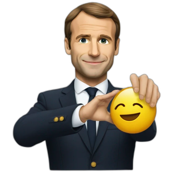 Macron qui fait un doigt d’honneur emoji