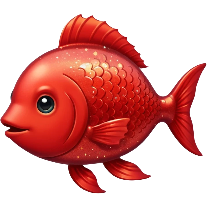 red glitter cute fish emoji
