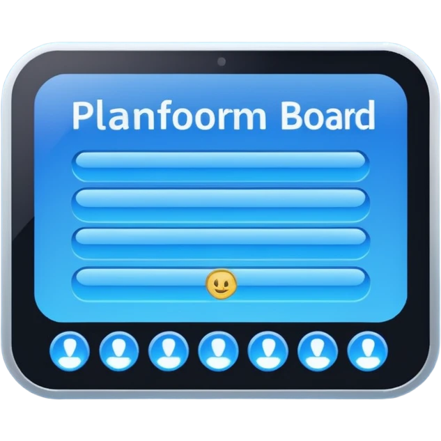 Platform Board – blue text display. emoji