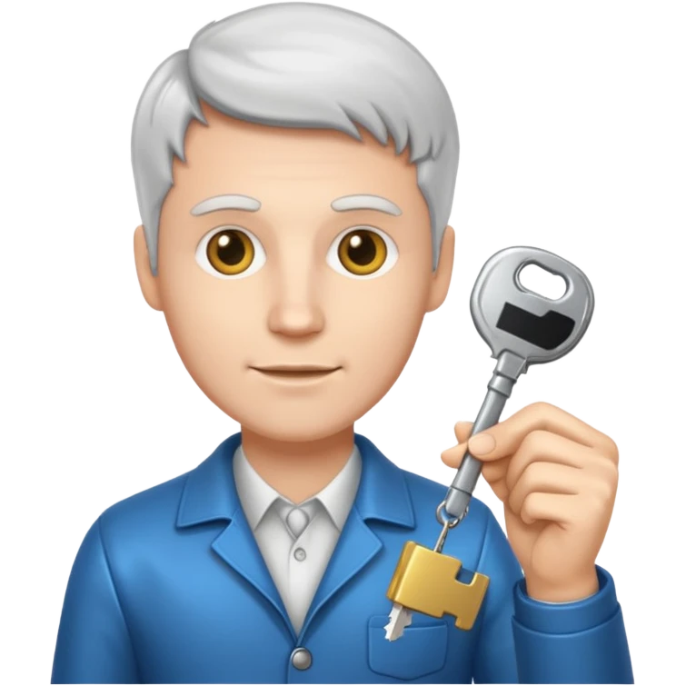 Hombre blanco con juego de llaves en la mano emoji