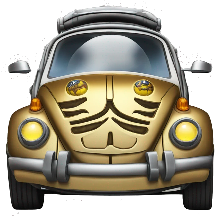 Rear view 1992 C-3PO Volkswagen bug fresh from space emoji