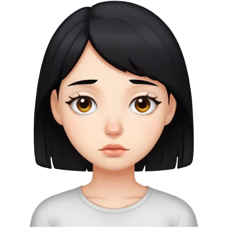 Black haired tired girl emoji