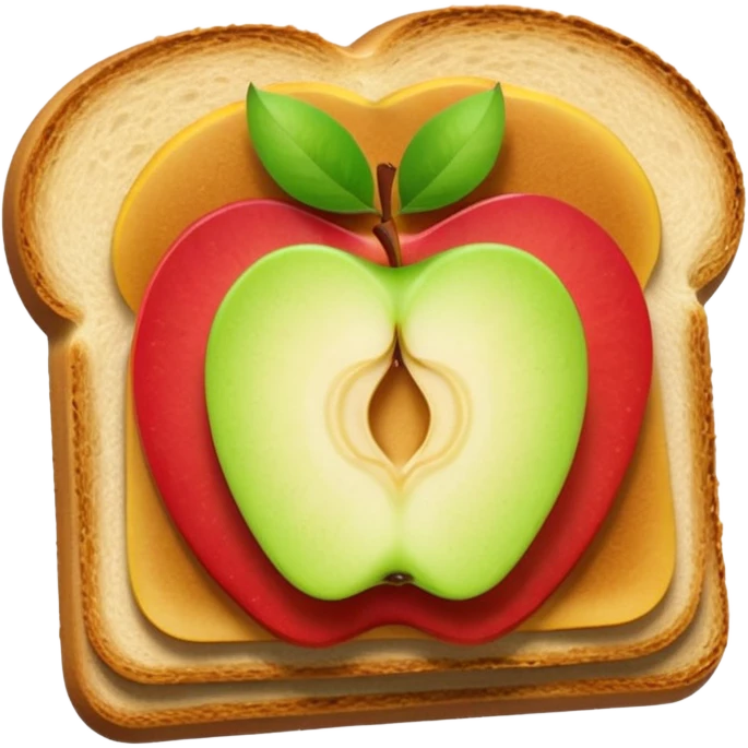 toast with apple slices on top, clean and minimal emoji