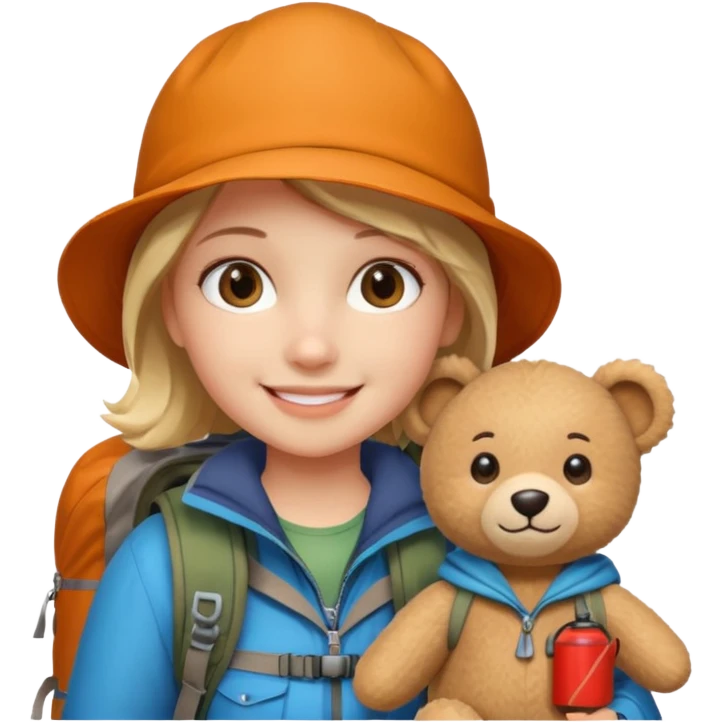 A girly Teddy bear camping emoji