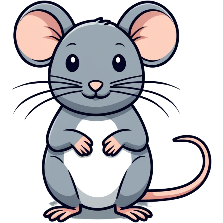 rat with a visible brain, cartoonish sticker style emoji