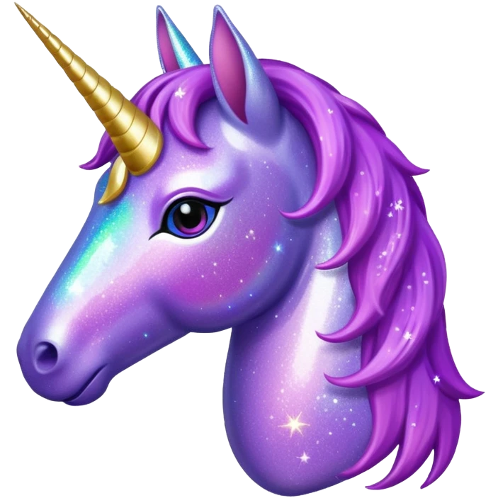 glitter purple unicorn emoji