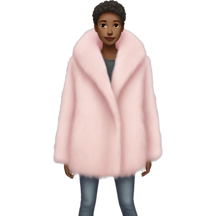 Pastel pink fur coat emoji