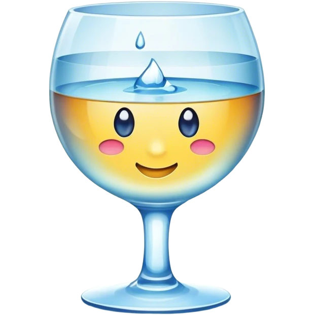 Crystal glass with water emoji