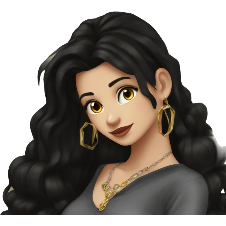 mysterious beauty in black. emoji