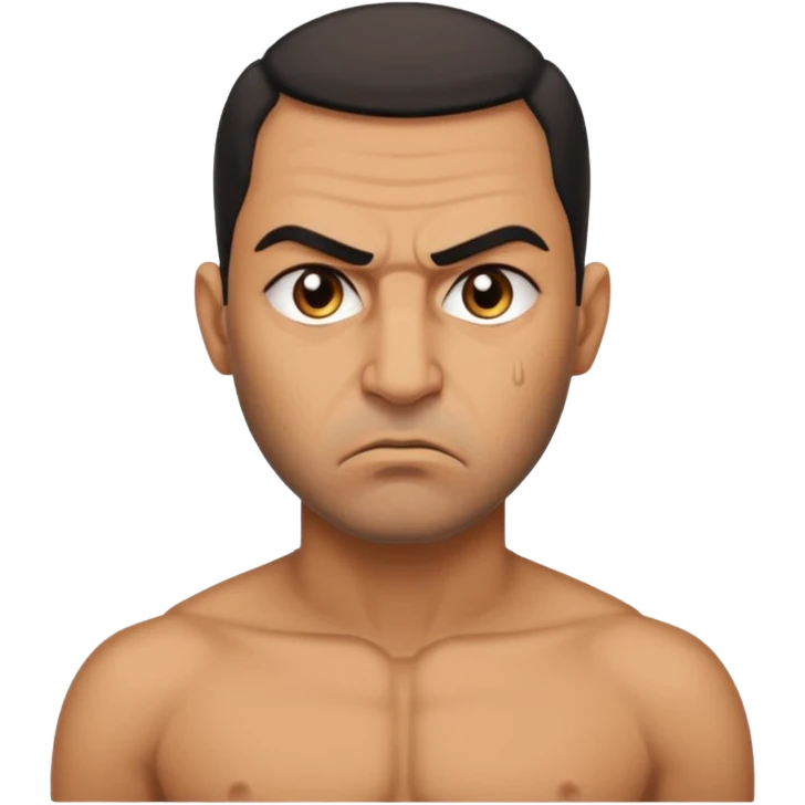 an angry Iraqi, in profile, chest-high emoji